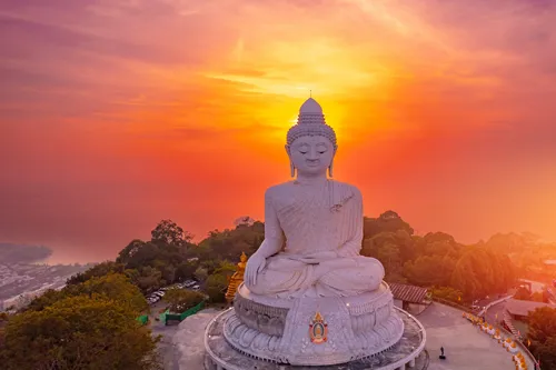 The Big Buddha overlooking Phuket at Sunset
